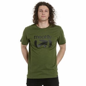 Meatfly pánské tričko Podium Olive | Zelená | Velikost XS | 100% bavlna