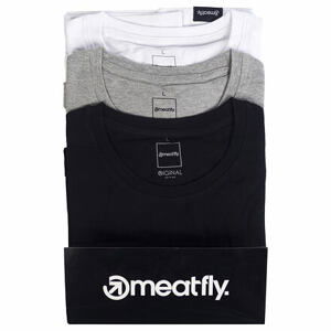Meatfly balení pánských triček Basic Multipack Black/Grey Heather/White | Černá | Velikost L | 100% bavlna