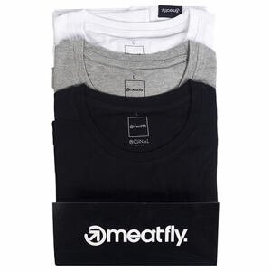 Meatfly balení pánských triček Basic Multipack Black/Grey Heather/White | Černá | Velikost XXL | 100% bavlna