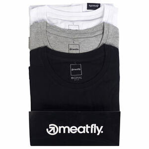 Meatfly balení pánských triček Basic Multipack Black/Grey Heather/White | Černá | Velikost XXXL | 100% bavlna
