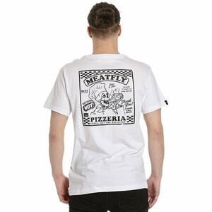 Meatfly pánské tričko Pizza White | Bílá | Velikost XXS | 100% bavlna
