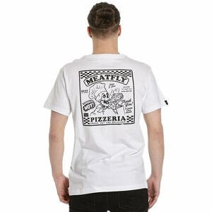 Meatfly pánské tričko Pizza White | Bílá | Velikost S | 100% bavlna
