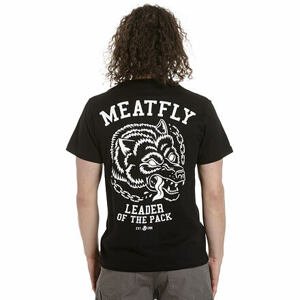 Meatfly pánské tričko Leader Of The Pack Black | Černá | Velikost XXS | 100% bavlna