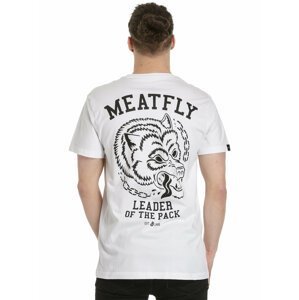 Meatfly pánské tričko Leader Of The Pack White | Bílá | Velikost M | 100% bavlna