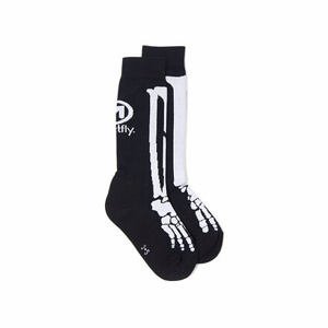 Meatfly ponožky Bones Long Black | Bílá | Velikost L