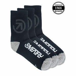 Meatfly ponožky Long Triple Pack Bike Black | Černá | Velikost S