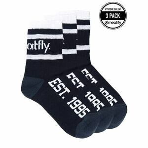 Meatfly ponožky Long Triple Pack Black | Černá | Velikost S
