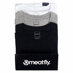 Meatfly balení pánských triček MF Logo Multipack Black/Grey Heather/White | Černá | Velikost XS | 100% bavlna