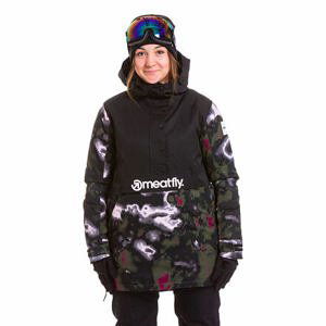 Meatfly dámská SNB & SKI bunda Aiko Premium Black/Storm Camo Pink | Černá | Velikost M