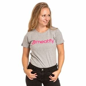 Meatfly dámské tričko Ladies MF Logo Grey Heather | Šedá | Velikost L