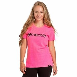Meatfly dámské tričko Ladies MF Logo Neon Pink | Růžová | Velikost S