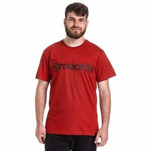 Meatfly pánské tričko MF Logo Dark Red | Červená | Velikost S