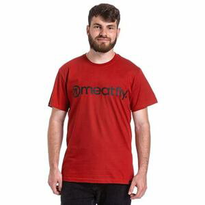 Meatfly pánské tričko MF Logo Dark Red | Červená | Velikost XXXL