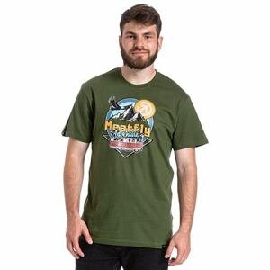 Meatfly pánské tričko Mounty Olive | Zelená | Velikost XXXL