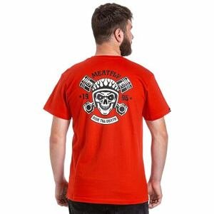 Meatfly pánské tričko Ride Till Death Bright Red | Červená | Velikost XL