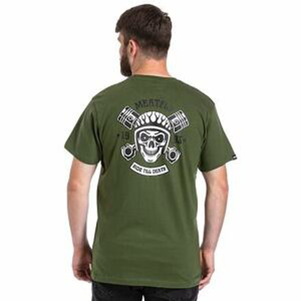 Meatfly pánské tričko Ride Till Death Olive | Zelená | Velikost XL