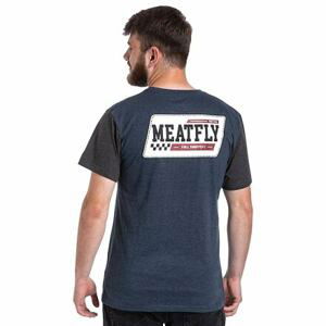Meatfly pánské tričko Racing Navy Heather / Charcoal Heather | Modrá | Velikost XXXL