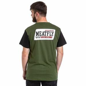 Meatfly pánské tričko Racing Olive / Black | Zelená | Velikost S