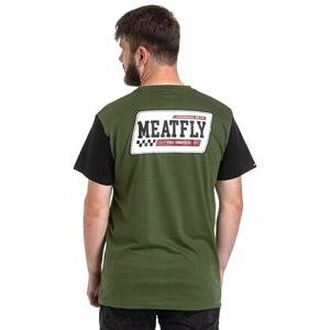 Meatfly pánské tričko Racing Olive / Black | Zelená | Velikost M