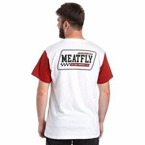 Meatfly pánské tričko Racing White / Dark Red | Bílá | Velikost L