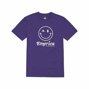 Emerica pánské tričko Happy Face Purple | Fialová | Velikost XL