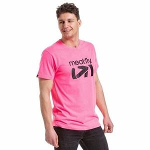 Meatfly pánské tričko Podium Neon Pink | Růžová | Velikost L
