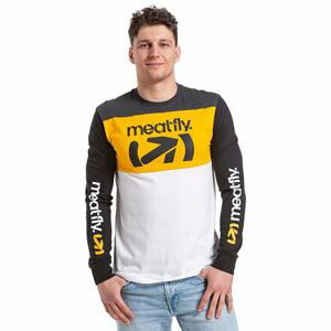 Meatfly pánské tričko s dlouhým rukávem Judgement Yellow/White | Žlutá | Velikost S