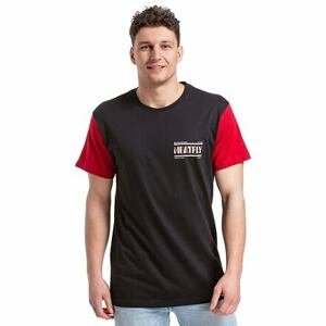 Meatfly pánské tričko Pitstop Black/Dark Red | Černá | Velikost S