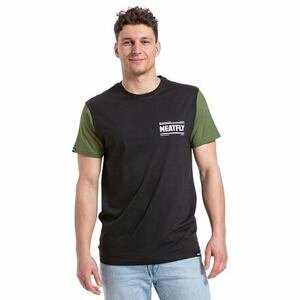 Meatfly pánské tričko Pitstop Olive/Black | Zelená | Velikost XXL | 100% bavlna