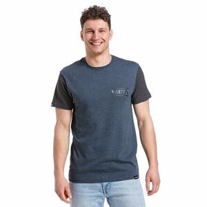 Meatfly pánské tričko Pitstop Navy Heather/Charcoal Heather | Modrá | Velikost L