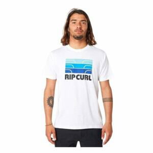 Rip curl pánské tričko Surf Revival Waving Optical White | Bílá | Velikost XL