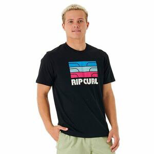 Rip curl pánské tričko Surf Revival Waving Black | Černá | Velikost M