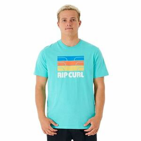 Rip curl pánské tričko Surf Revival Waving Aqua | Modrá | Velikost S