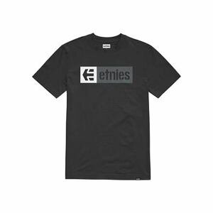 Etnies pánské tričko New Box S/S Black/Grey/White | Černá | Velikost XL