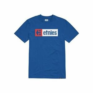 Etnies pánské tričko New Box S/S Blue/Red/White | Modrá | Velikost XL