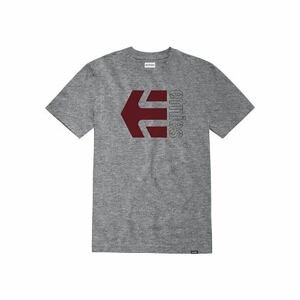 Etnies pánské tričko Corp Combo Grey/Burgundy | Šedá | Velikost L