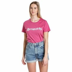 Meatfly dámské tričko MF Logo Raspberry | Růžová | Velikost XS
