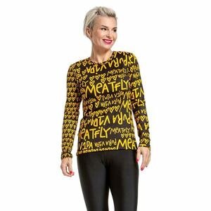 Pura vida dámské tričko s dlouhým rukávem Shay Yellow/Black | Černá | Velikost S