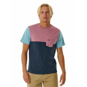 Rip curl pánské tričko Surf Revival Custom Dark Navy | Růžová | Velikost L | 100% bavlna