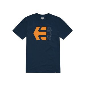 Etnies pánské tričko Corp Combo Navy/Orange | Modrá | Velikost XL