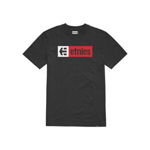 Etnies pánské tričko New Box S/S Black/Red/White | Černá | Velikost L