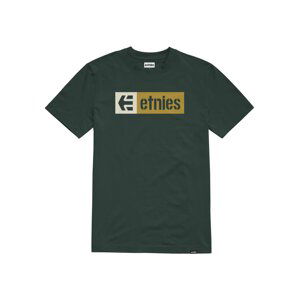 Etnies pánské tričko New Box S/S Green/Gold | Zelená | Velikost M