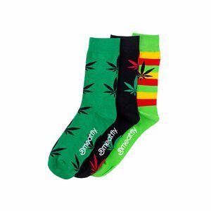 Meatfly ponožky Ganja Green socks - S19 Triple pack | Mnohobarevná | Velikost S/M
