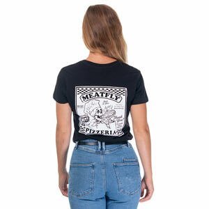 Meatfly dámské tričko Adena A - Black | Velikost S | 100% bavlna