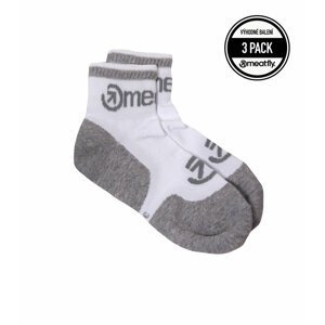 Meatfly ponožky Logo Middle Triple pack C - White | Černá | Velikost S