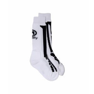 Meatfly ponožky Bones Long Socks – CO B – White | Bílá | Velikost M
