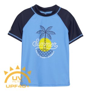 Chlapecké tričko na koupání COLOR KIDS-T-shirt W. Print, azure blue