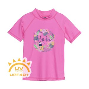 Dívčí tričko na koupání COLOR KIDS-T-shirt W. Print, sugar pink
