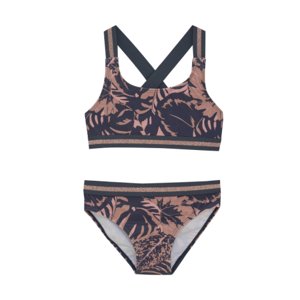 Dívčí plavky COLOR KIDS-Bikini W. Contrast Straps, AOP-5077-Coral Blush