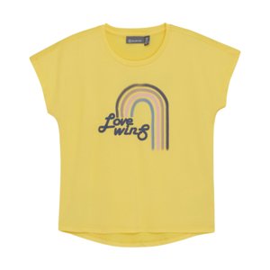 Dívčí turistické tričko s krátkým rukávem COLOR KIDS-Long T-shirt W. Print -S/S-3557-Banana Cream